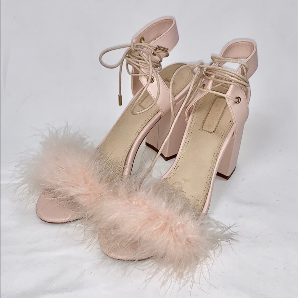 Topshop Pink Furry Heels
